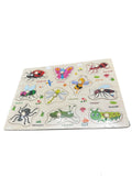 Puzzle din lemn cu butoni – Joc educativ Insecte, în limba română, 3+ ani, multicolor