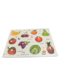 Puzzle din lemn cu butoni – Joc educativ Fructe, în limba română, 3+ ani, Montessori, multicolor