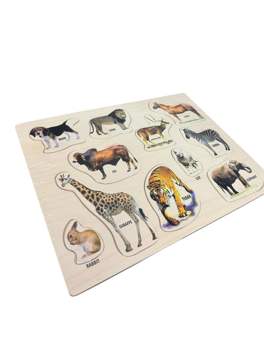 Puzzle magnetic din lemn animale, tăbliță educativă copii, joc de asociere și învățare, Montessori, 3+ ani