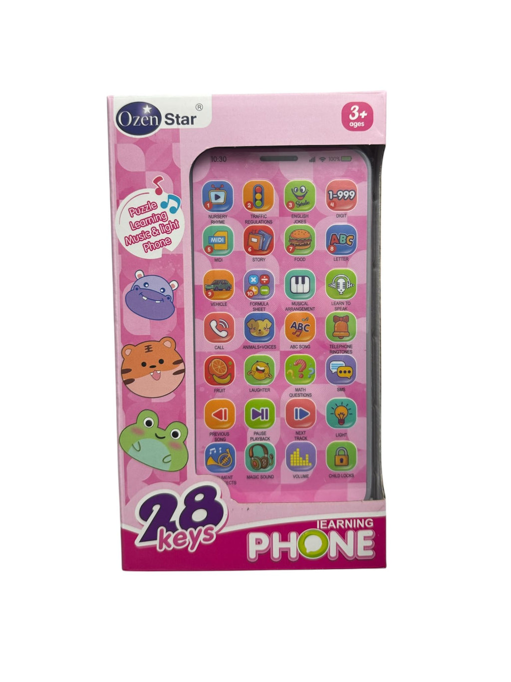 Set Cadou interactiv pentru copii – Telefon Learning Phone + Laptop educativ cu tastatură și mouse, Roz, 3+ ani