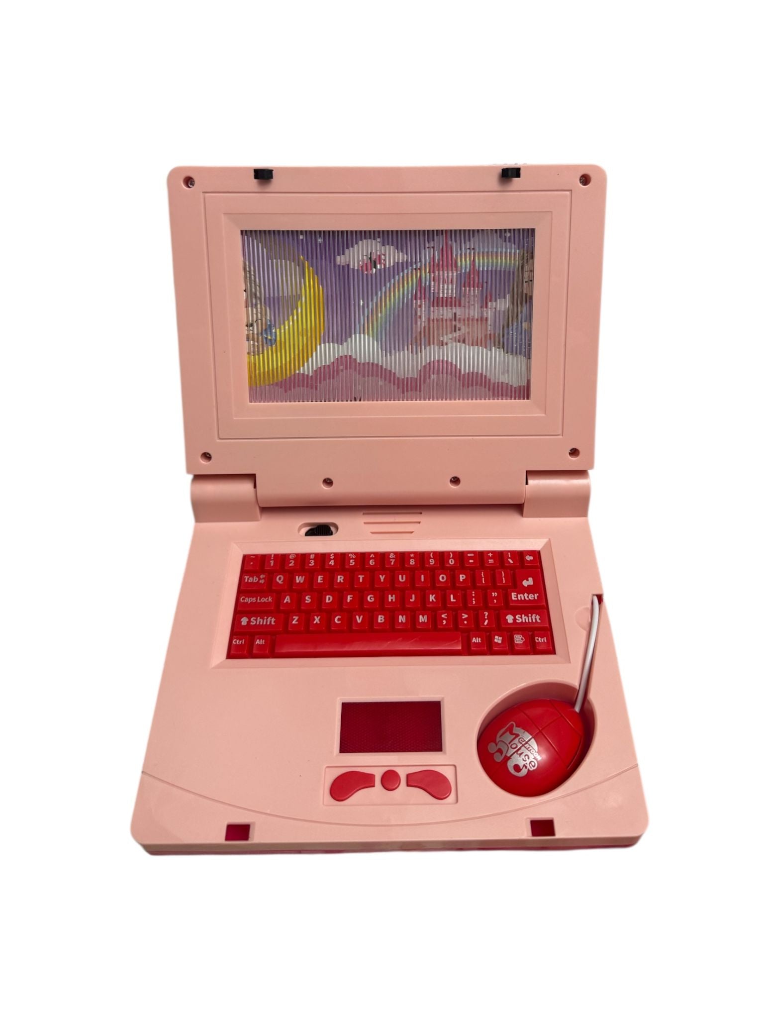 Set Cadou interactiv pentru copii – Telefon Learning Phone + Laptop educativ cu tastatură și mouse, Roz, 3+ ani