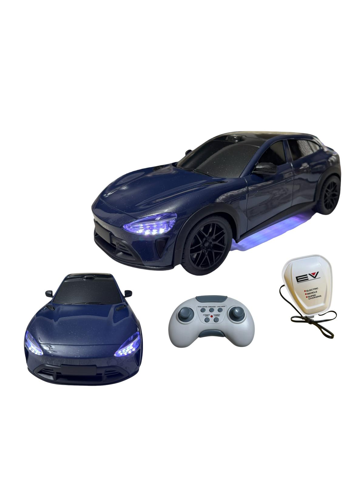 Mașină electrică cu telecomandă 2.4G, lumini LED și efecte sonore, jucărie interactivă SUV