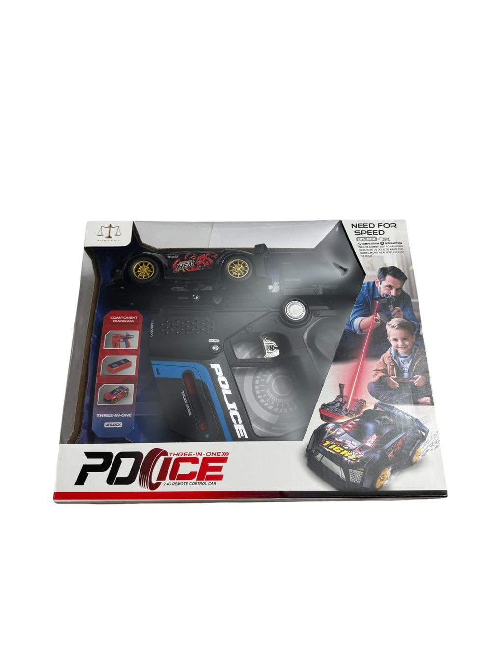 Mașină RC cu pistol infraroșu, 2.4G, lumini & sunete, funcție battle 3-în-1, joacă părinți-copil