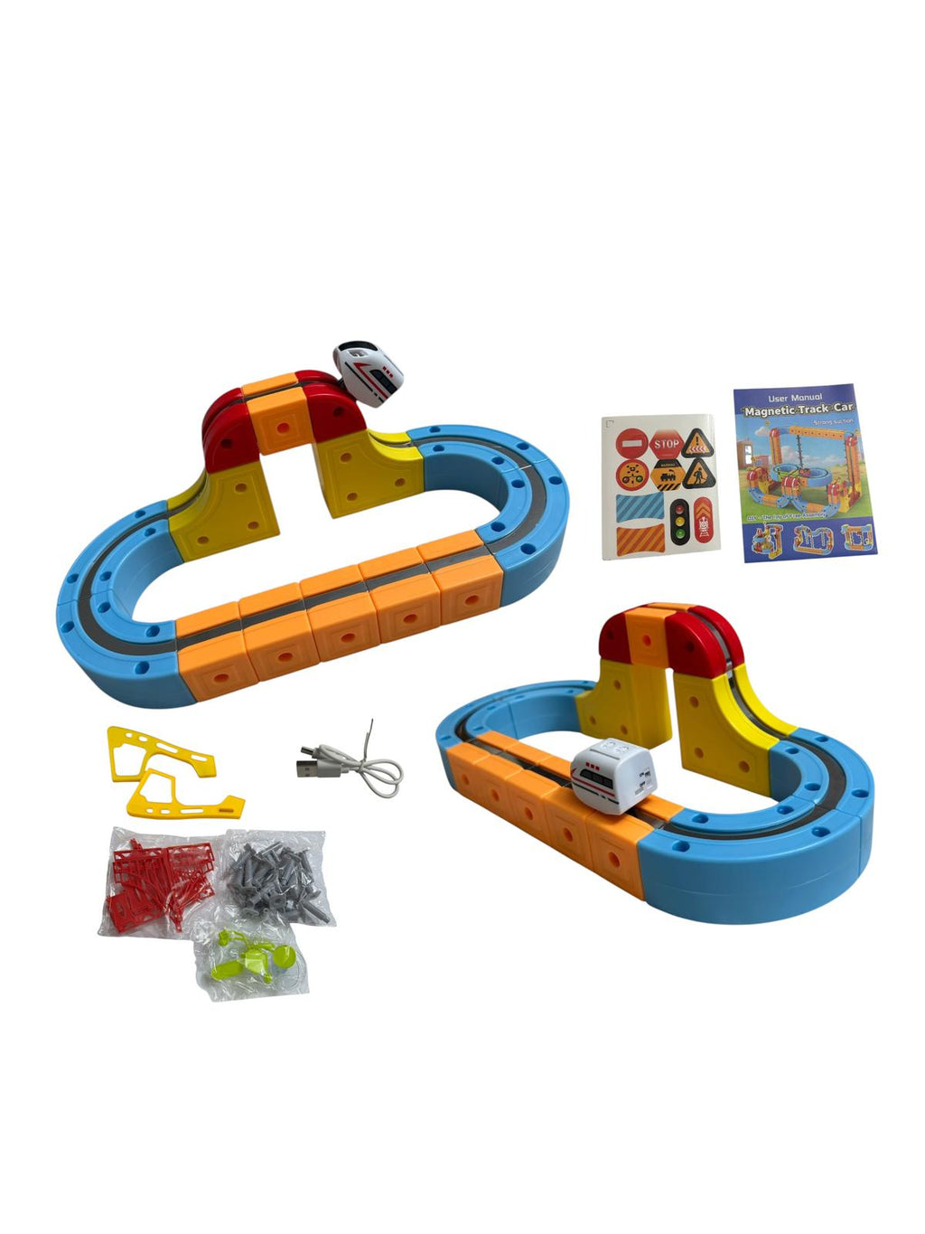 Tren Magnetic 3D cu Circuit – 62 Piese, jucărie interactivă și educativă