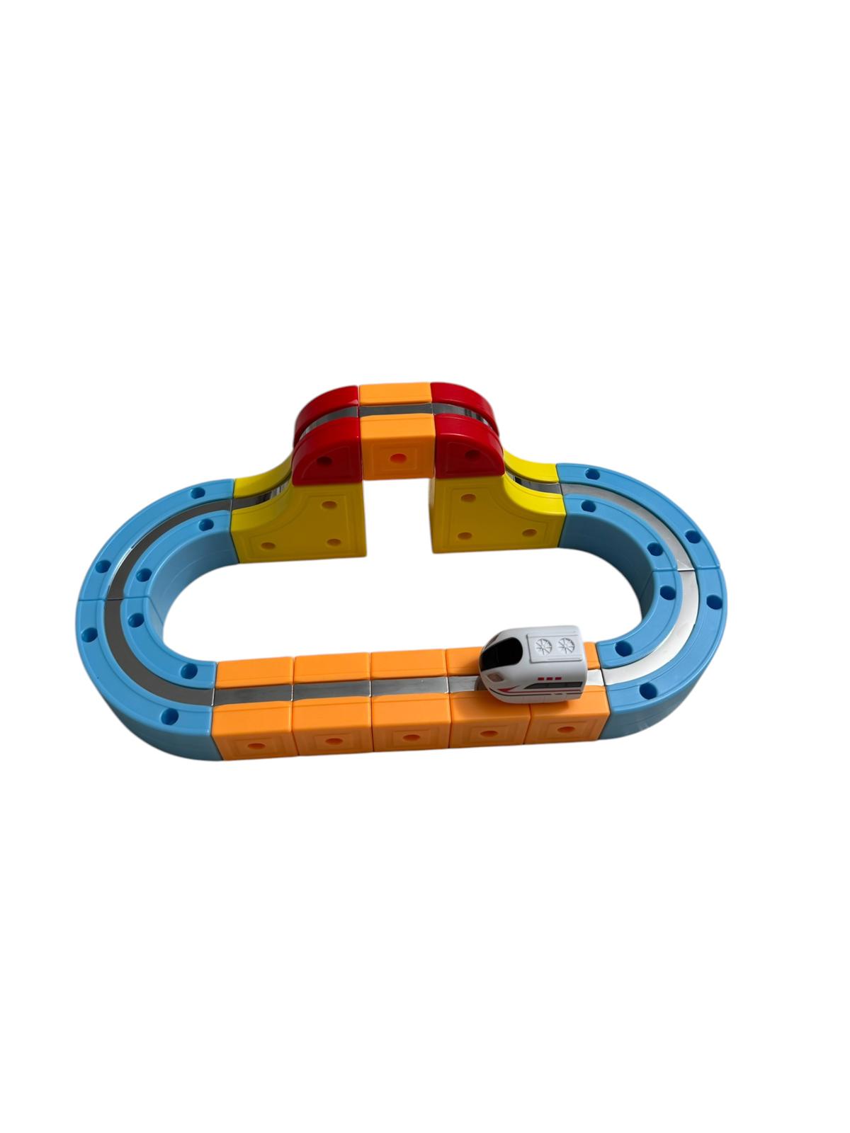 Tren Magnetic 3D cu Circuit – 62 Piese, jucărie interactivă și educativă