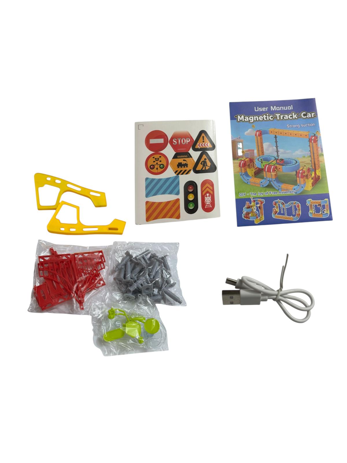 Tren Magnetic 3D cu Circuit – 62 Piese, jucărie interactivă și educativă
