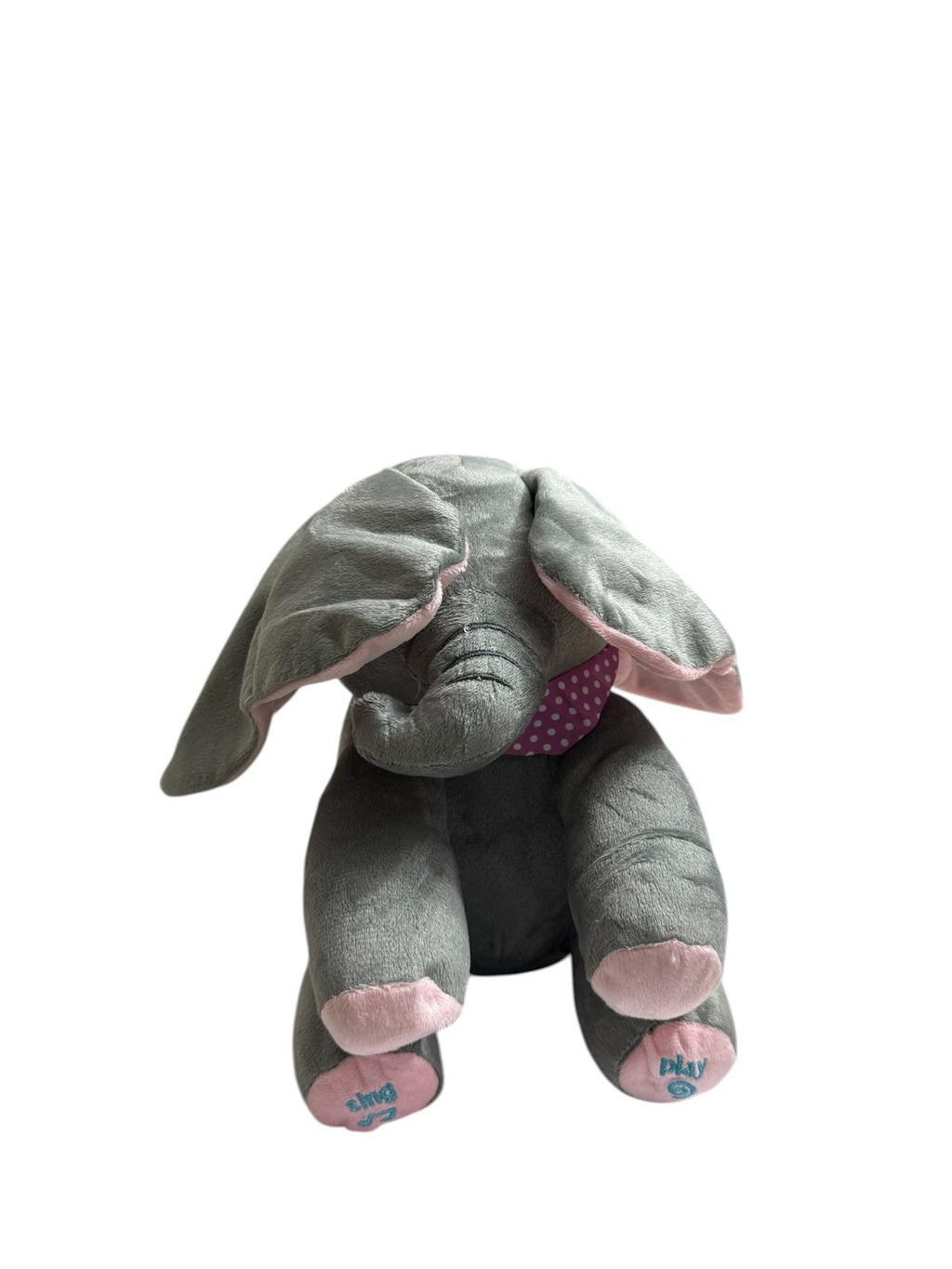 Elefant Interactiv de Pluș – Cântă, Vorbește și Imită Sunete în limba română, funcție mișcare urechi