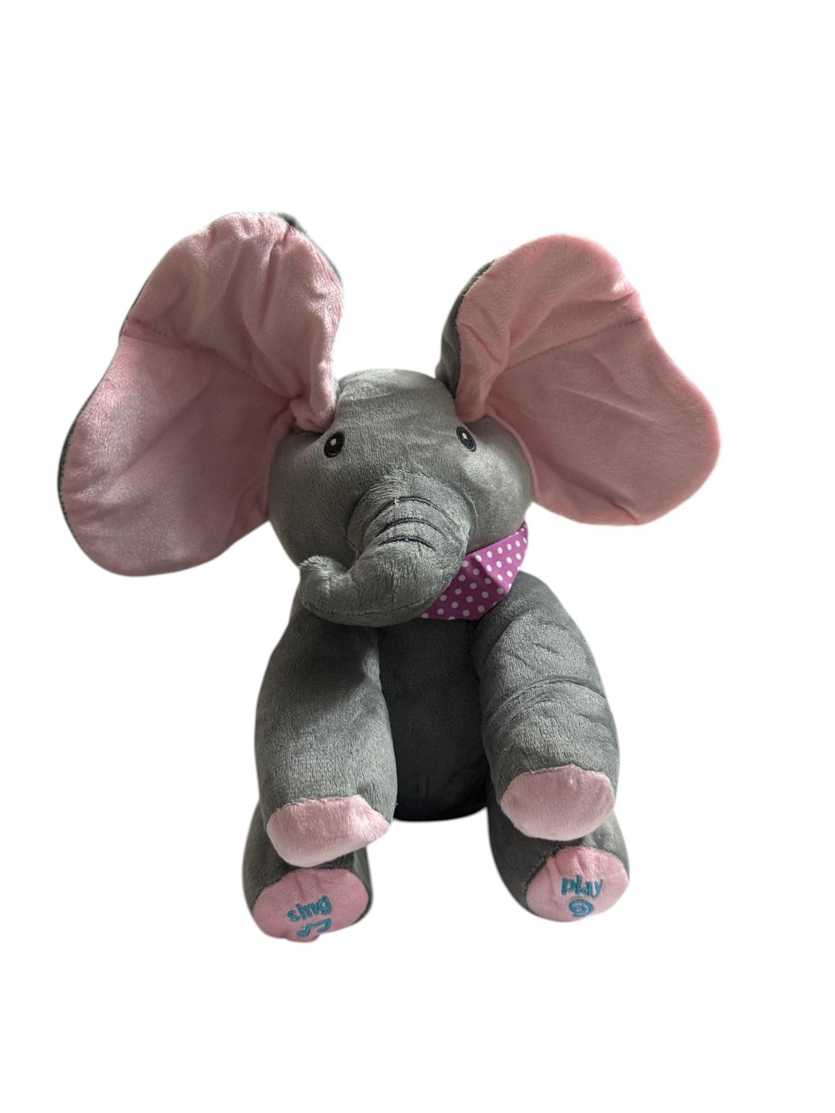 Elefant Interactiv de Pluș – Cântă, Vorbește și Imită Sunete în limba română, funcție mișcare urechi