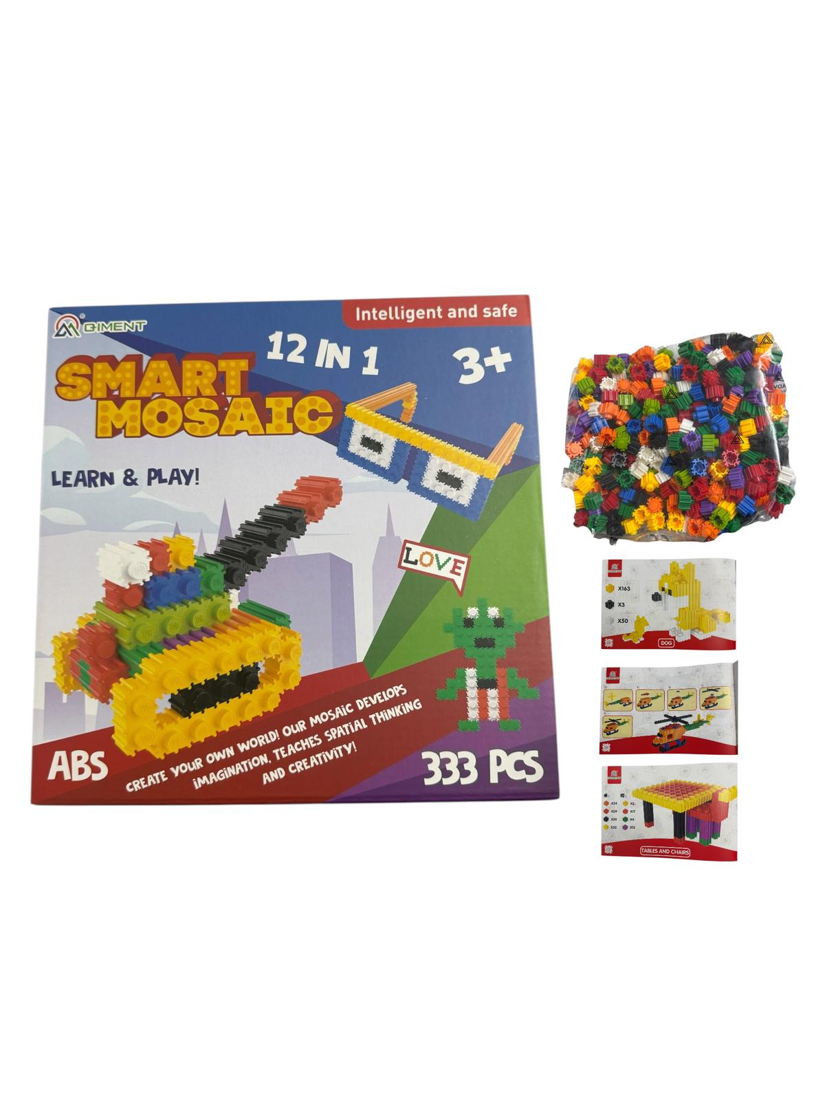 Set Construcție Smart Mosaic 3D – 333 Piese, joc 12 în 1, educativ și creativ