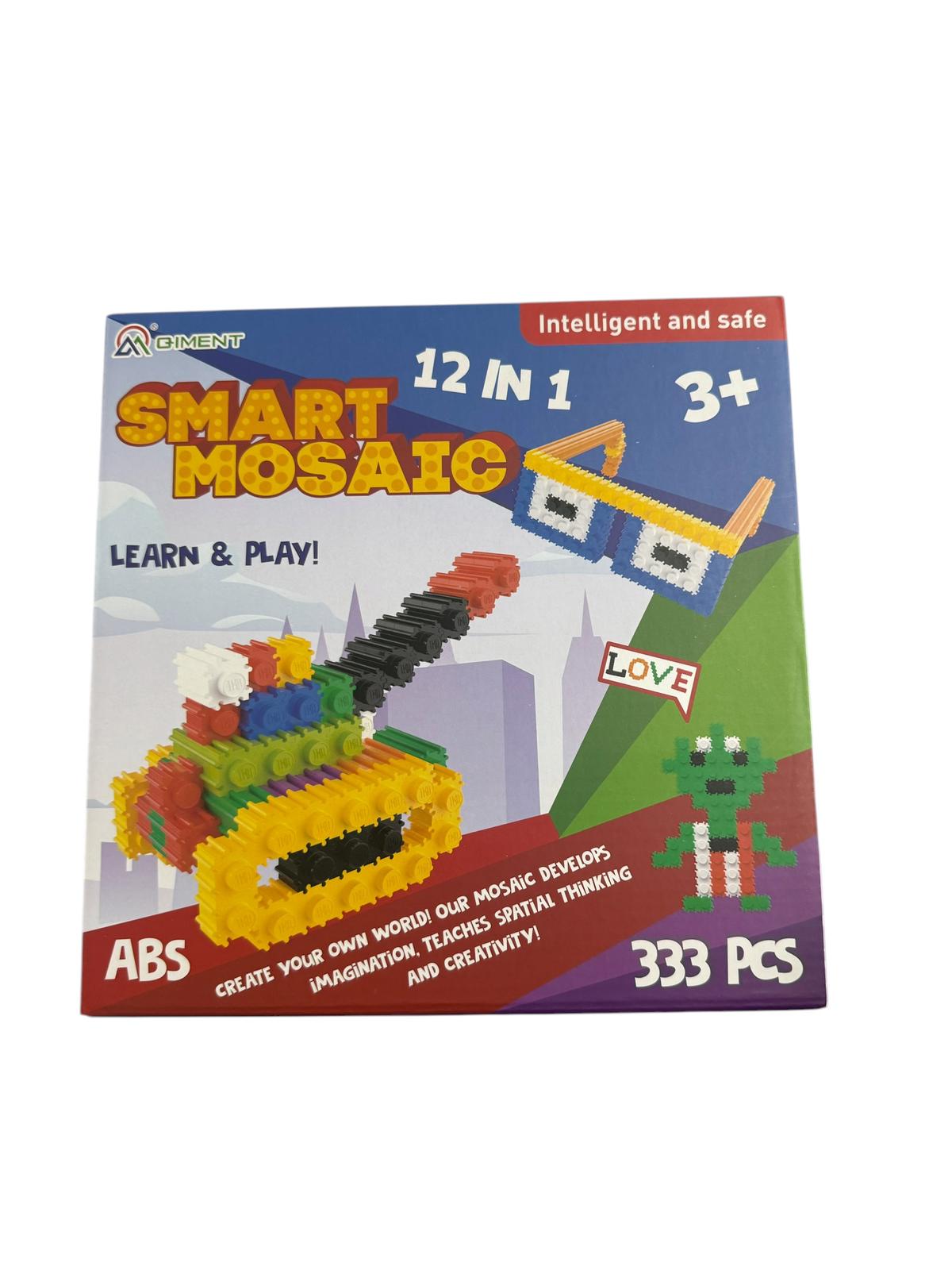 Set Construcție Smart Mosaic 3D – 333 Piese, joc 12 în 1, educativ și creativ