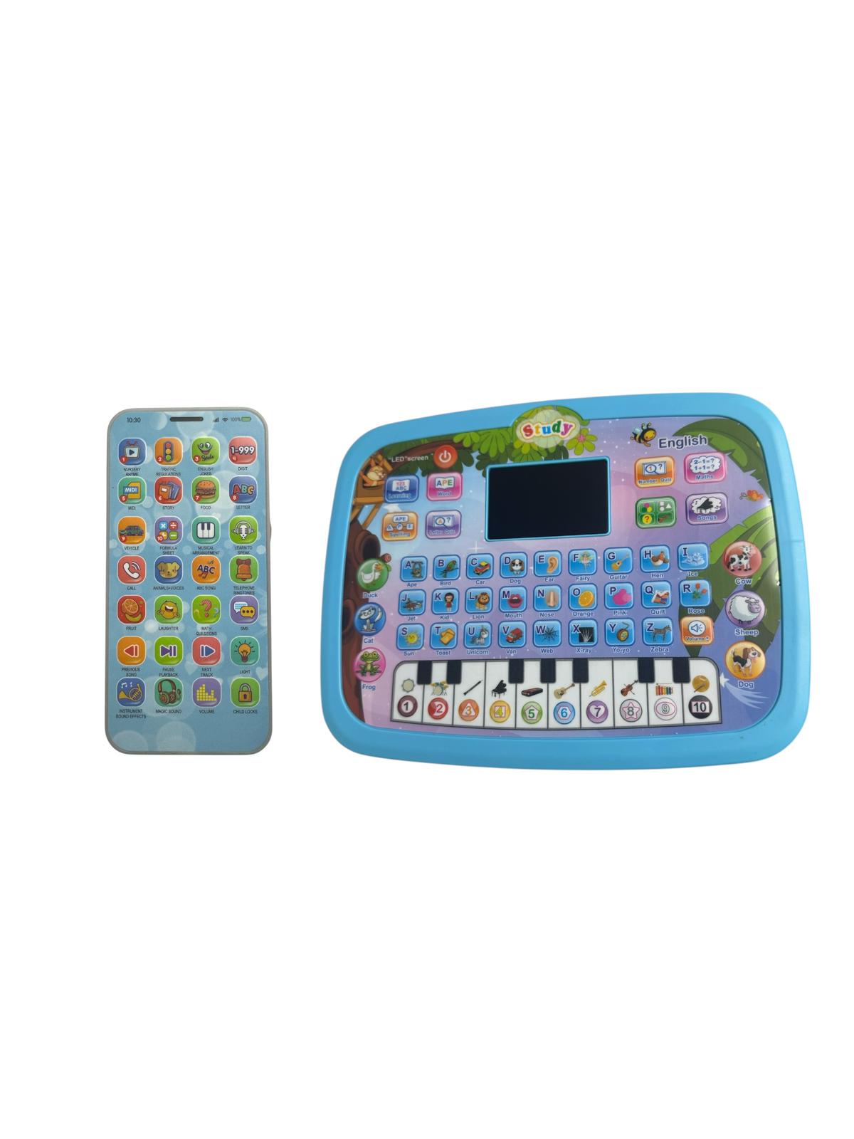 Set Cadou Educativ Copii -  Telefon Interactiv + Tabletă Educațională tip Computer, lumini și sunete, 3+ ani