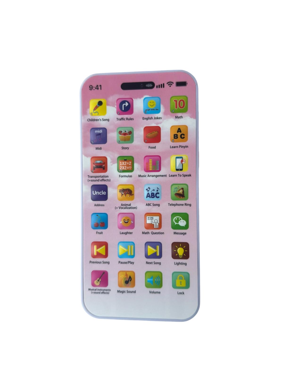 Set Cadou Educativ Copii -  Telefon Interactiv + Tabletă Educațională tip Computer, lumini și sunete, Roz