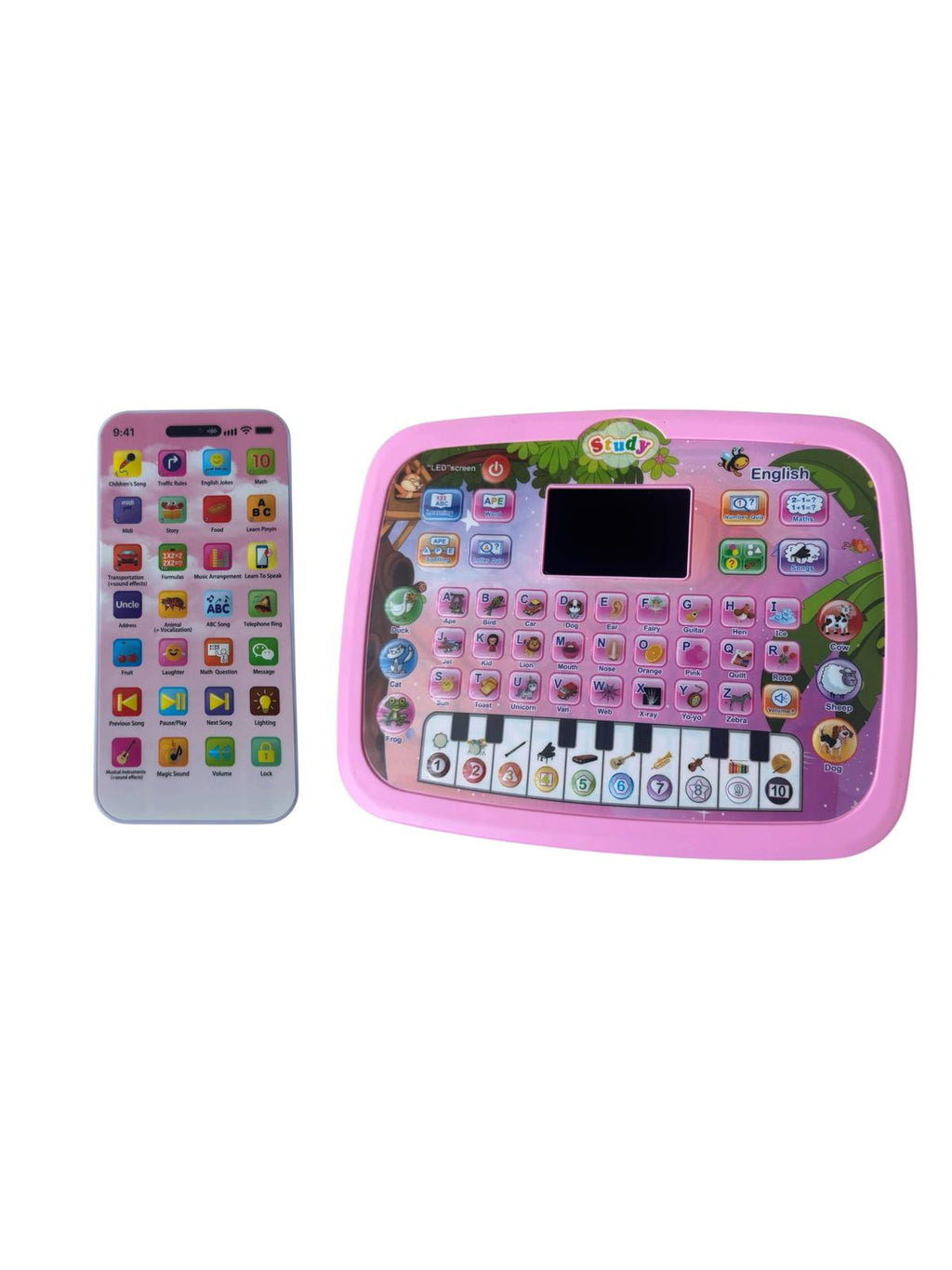 Set Cadou Educativ Copii -  Telefon Interactiv + Tabletă Educațională tip Computer, lumini și sunete, Roz