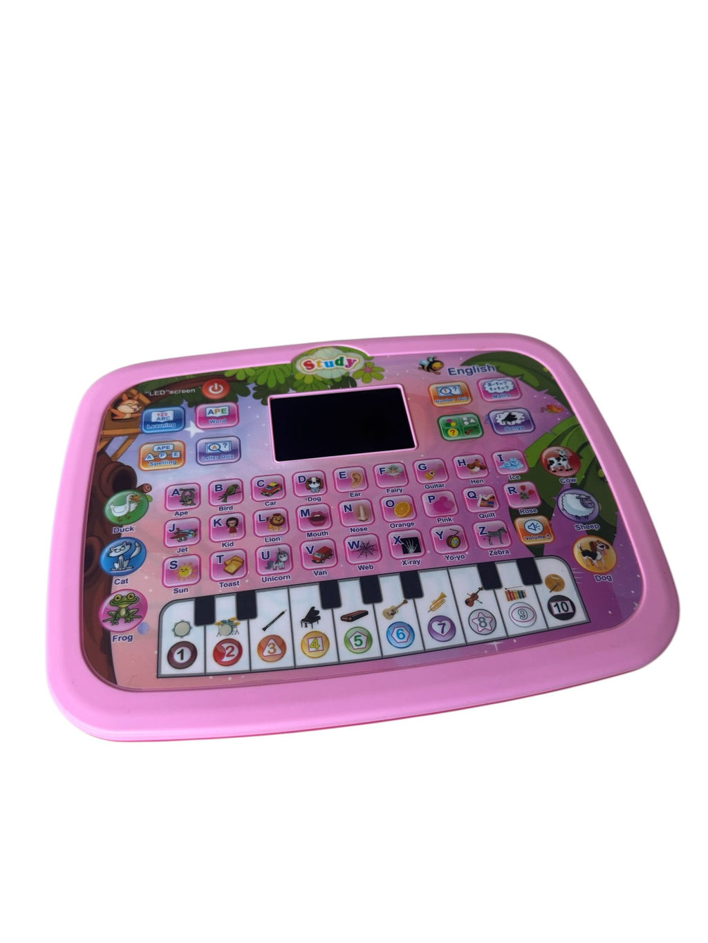 Tabletă educativă interactivă pentru copii, Educational Computer, 8 moduri de învățare, LED, pian și sunete, Roz