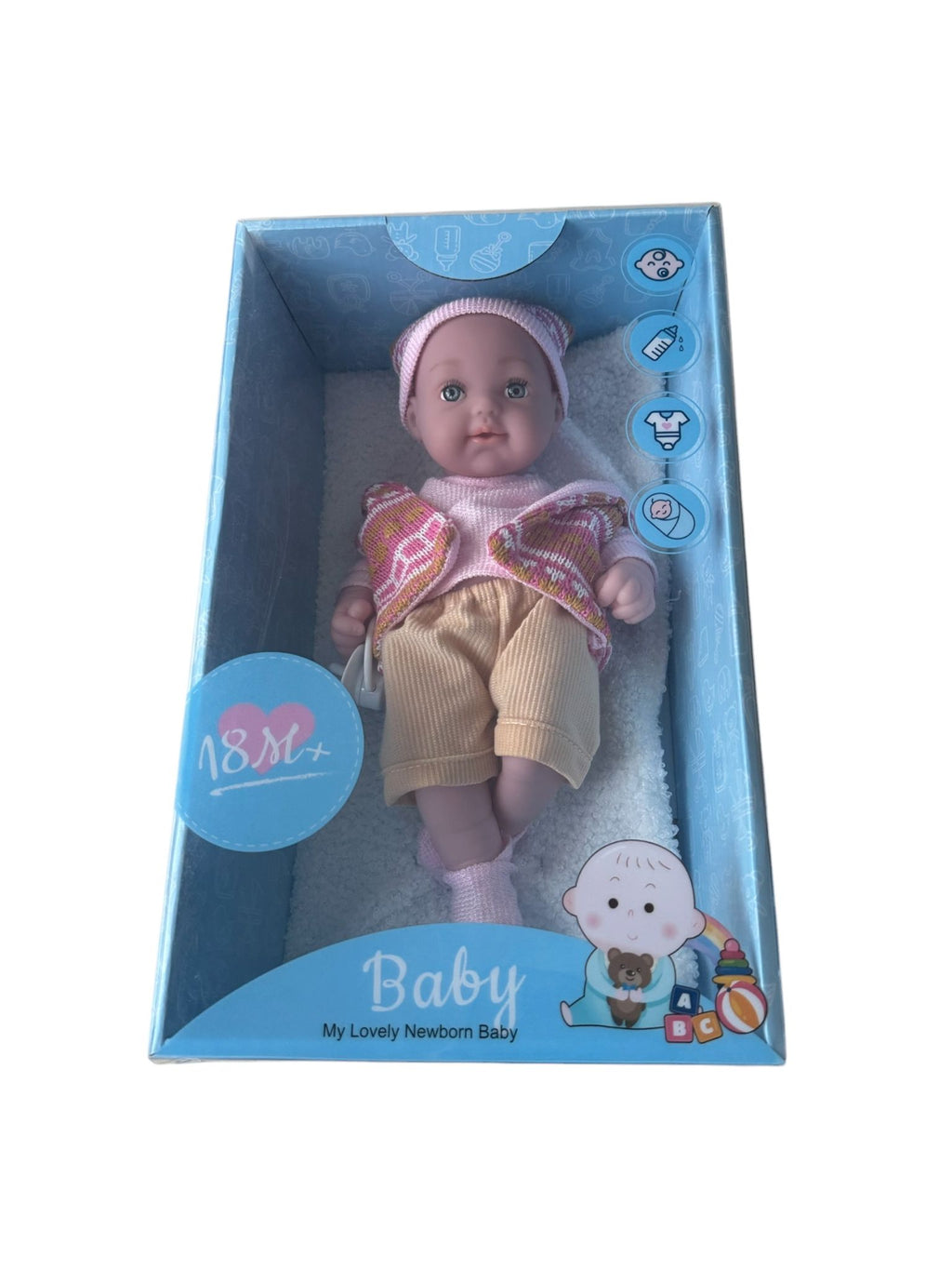 Păpușă bebeluș Jucărie „My Lovely Newborn Baby”, Roz – 24 cm, 18 luni+