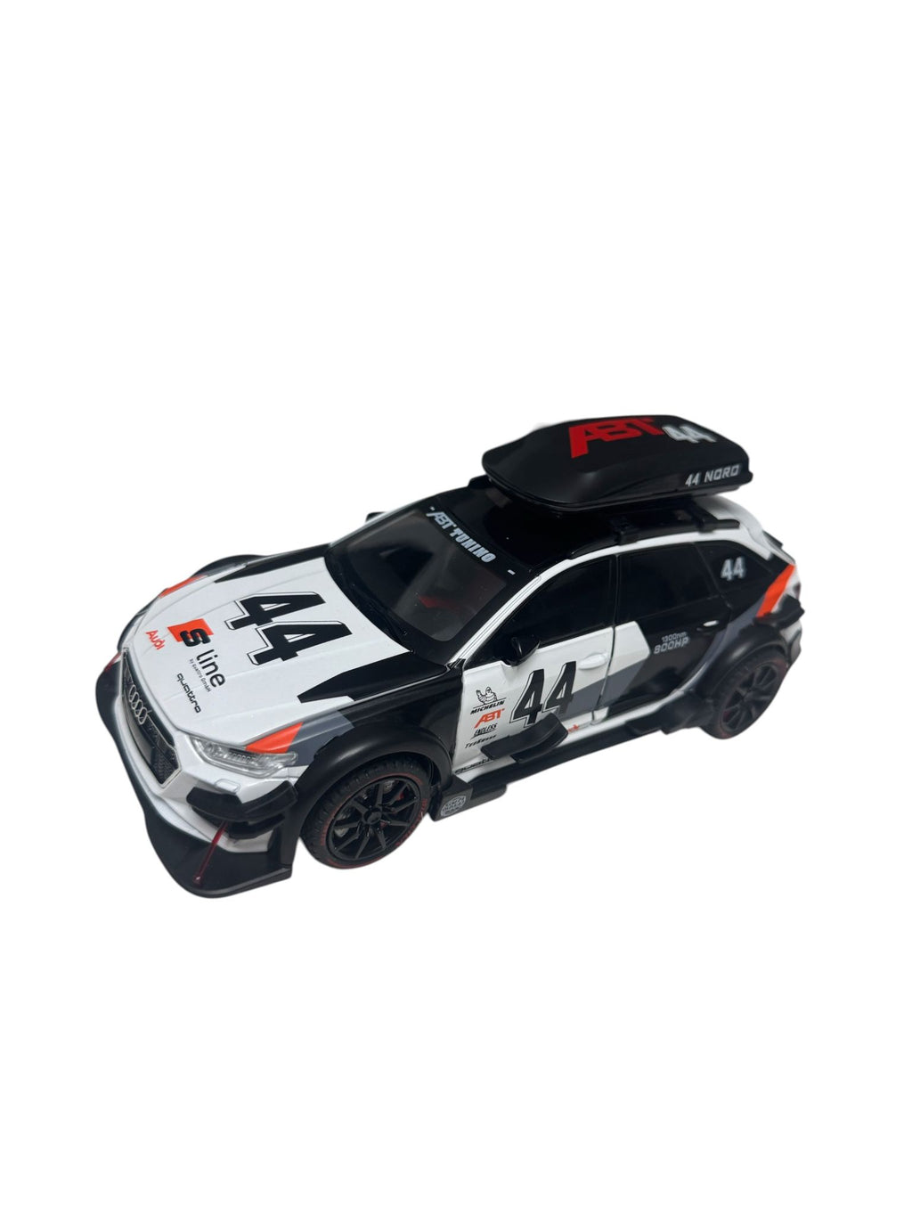Mașină metalică, design model tip Audi, interactiv, lumini și sunet, Alb