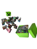 Set Construcție Magnetic 180 Piese, Cuburi Magnetice Tip Pixel, Cutie Depozitare Inclusă, Joc Educativ Creativ pentru Copii