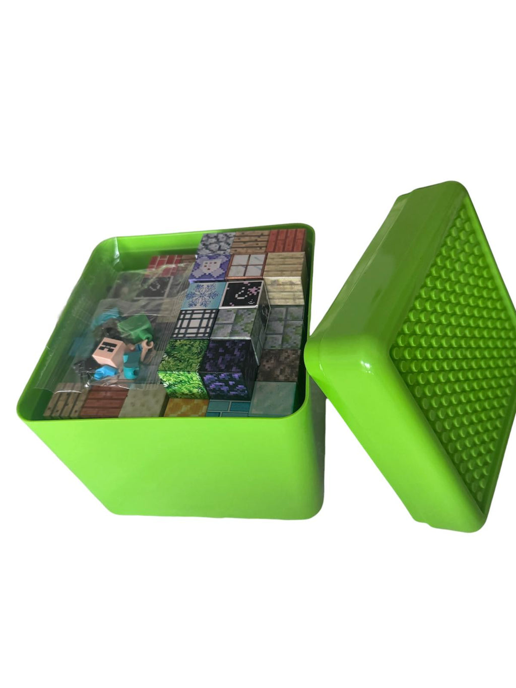 Set Construcție Magnetic 180 Piese, Cuburi Magnetice Tip Pixel, Cutie Depozitare Inclusă, Joc Educativ Creativ pentru Copii