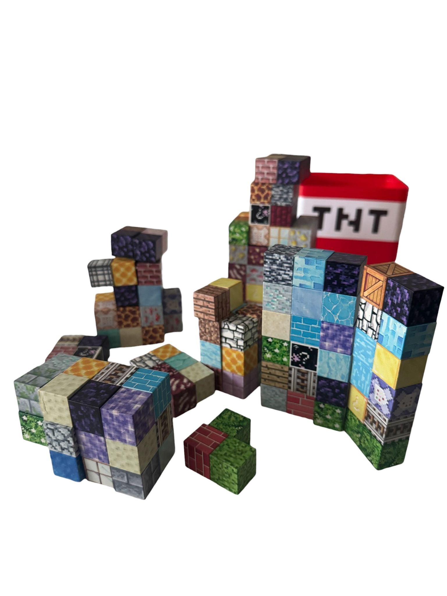 Set Construcție Magnetic 180 Piese, Cuburi Magnetice Tip Pixel, Cutie Depozitare Inclusă, Joc Educativ Creativ pentru Copii
