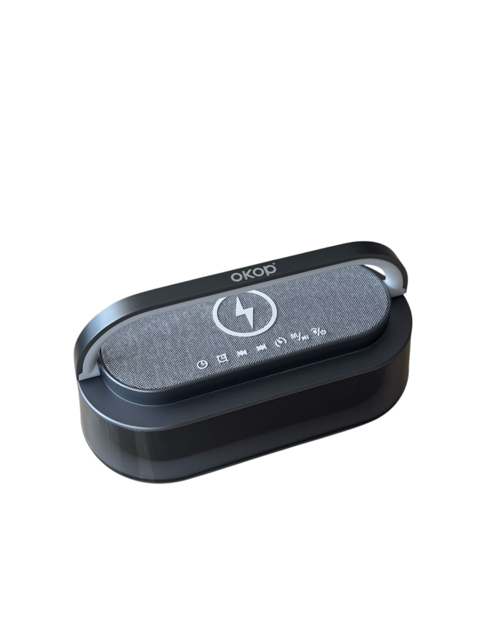Boxă Portabilă Bluetooth, Încărcare Wireless 15W, RGB, Ceas și Alarmă, 10W, Pliabilă 180°