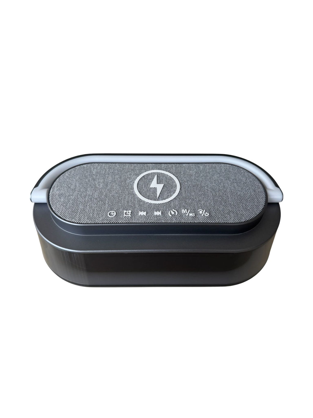 Boxă Portabilă Bluetooth, Încărcare Wireless 15W, RGB, Ceas și Alarmă, 10W, Pliabilă 180°