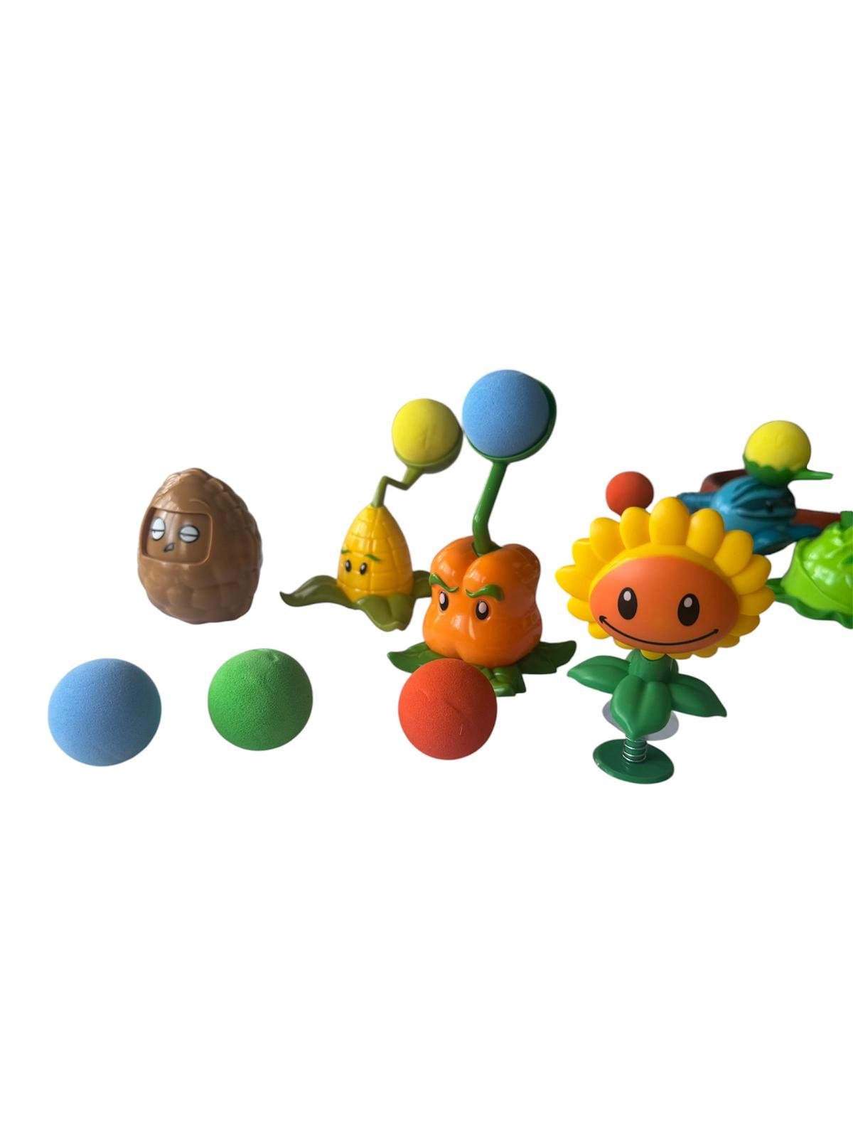 Set Figurine Model Tip Plants vs Zombies cu 10 Personaje și Mingi Spumă, Joc Interactiv, 3+ Ani