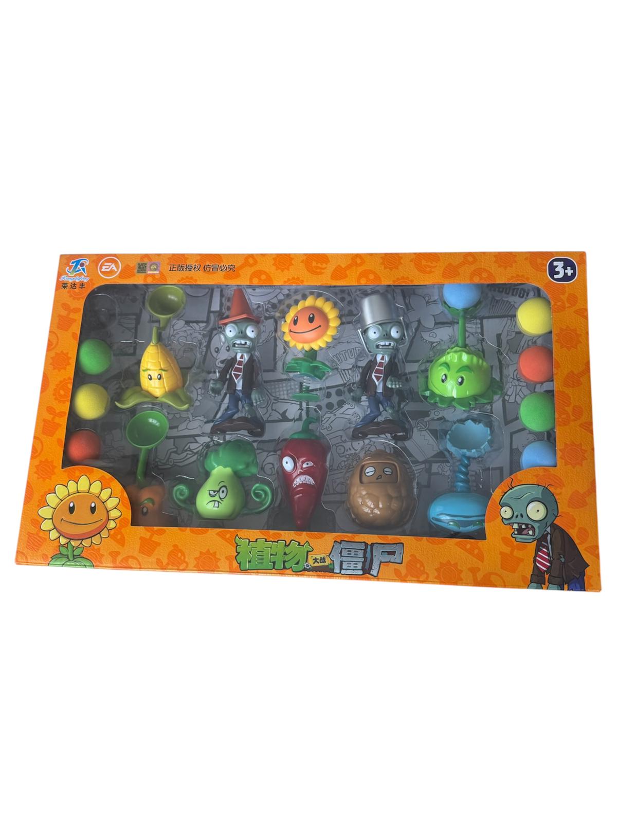 Set Figurine Model Tip Plants vs Zombies cu 10 Personaje și Mingi Spumă, Joc Interactiv, 3+ Ani