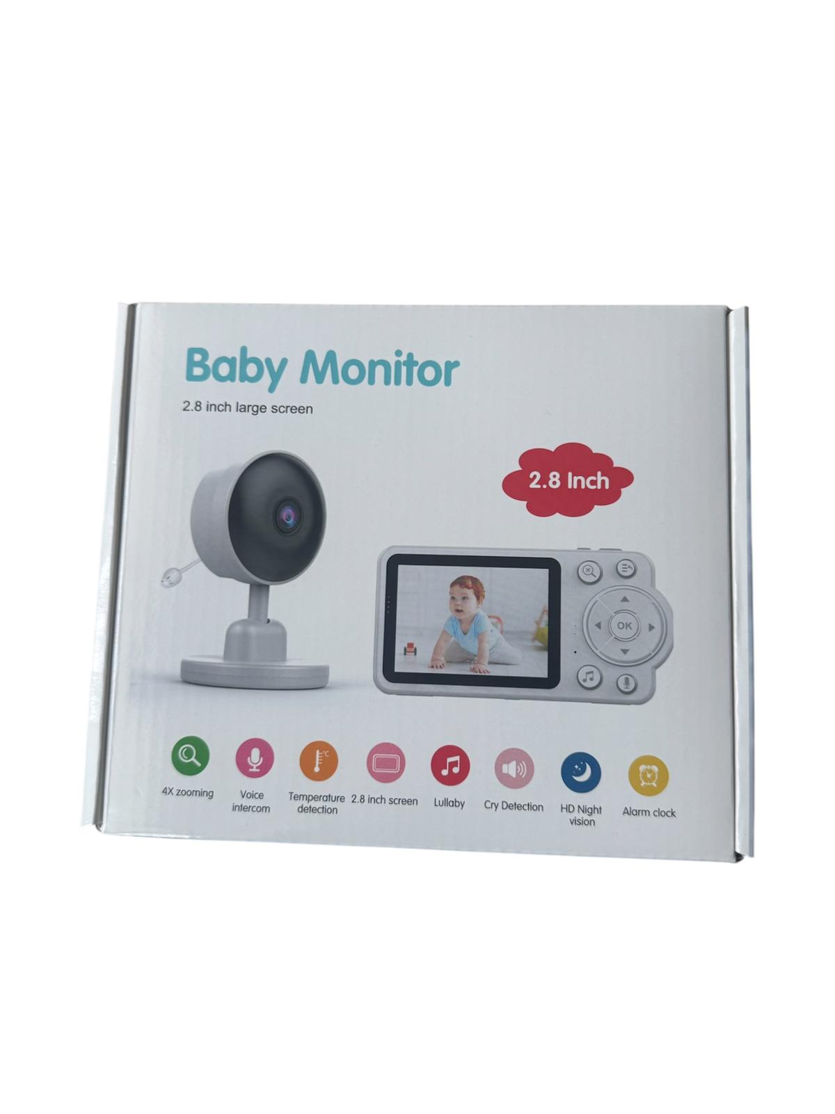 Monitor Bebe Wireless cu Cameră și Ecran LCD 2.8 Inch, Night Vision, Audio Bidirecțional, Temperatură, Zoom 4X, Alarmă, Alb