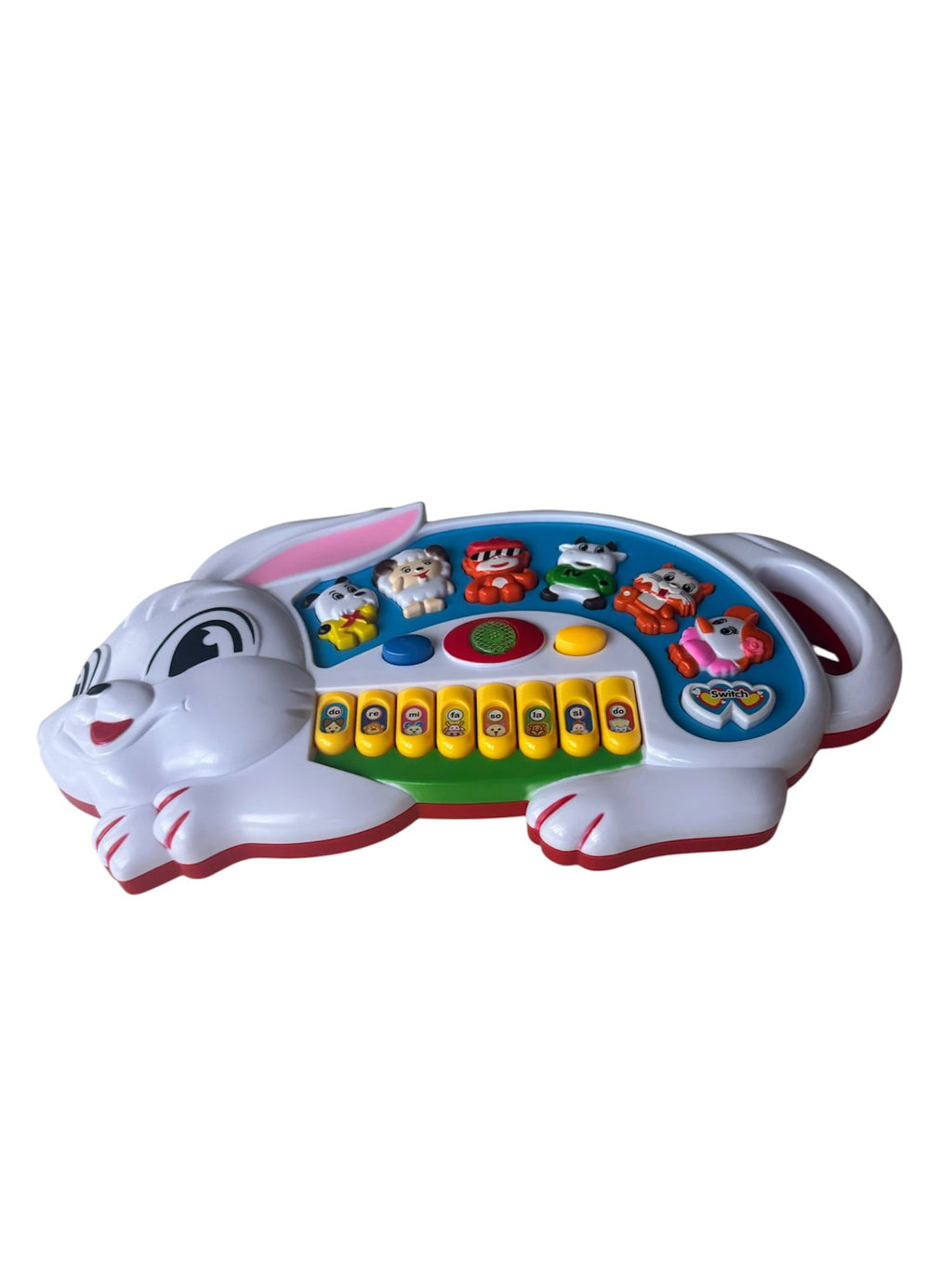 Orgă Electrică Educativă pentru Copii în Formă de Iepuraș, Sunete, Lumini, Taste Muzicale, Multicolor