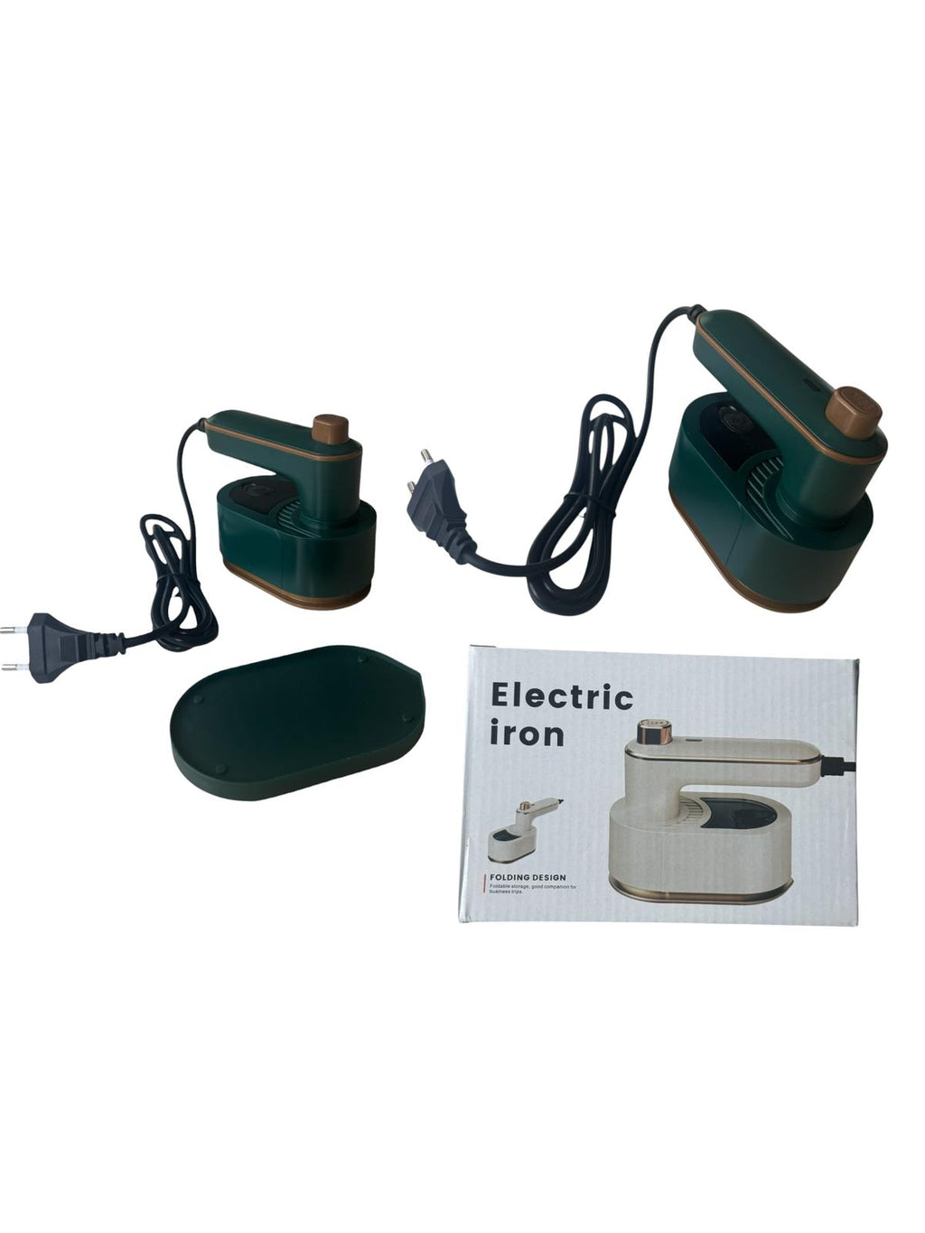 Mini Fier de Călcat Portabil cu Abur, Pliabil, 40W, Rezervor Apă 50 ml, Verde