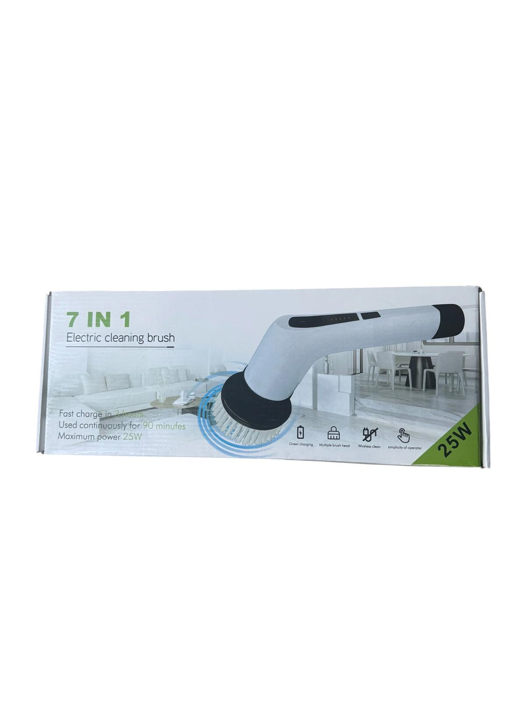 Perie electrică rotativă de curățare 7 în 1, reîncărcabilă, cu accesorii multiple și brațe extensibile