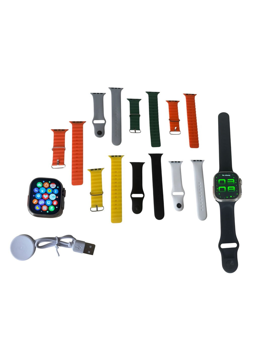 Smartwatch 7 în 1 cu Ecran Color Touch, Monitorizare Activitate și Somn, Bluetooth, Încărcare Magnetică, 7 Curele Incluse