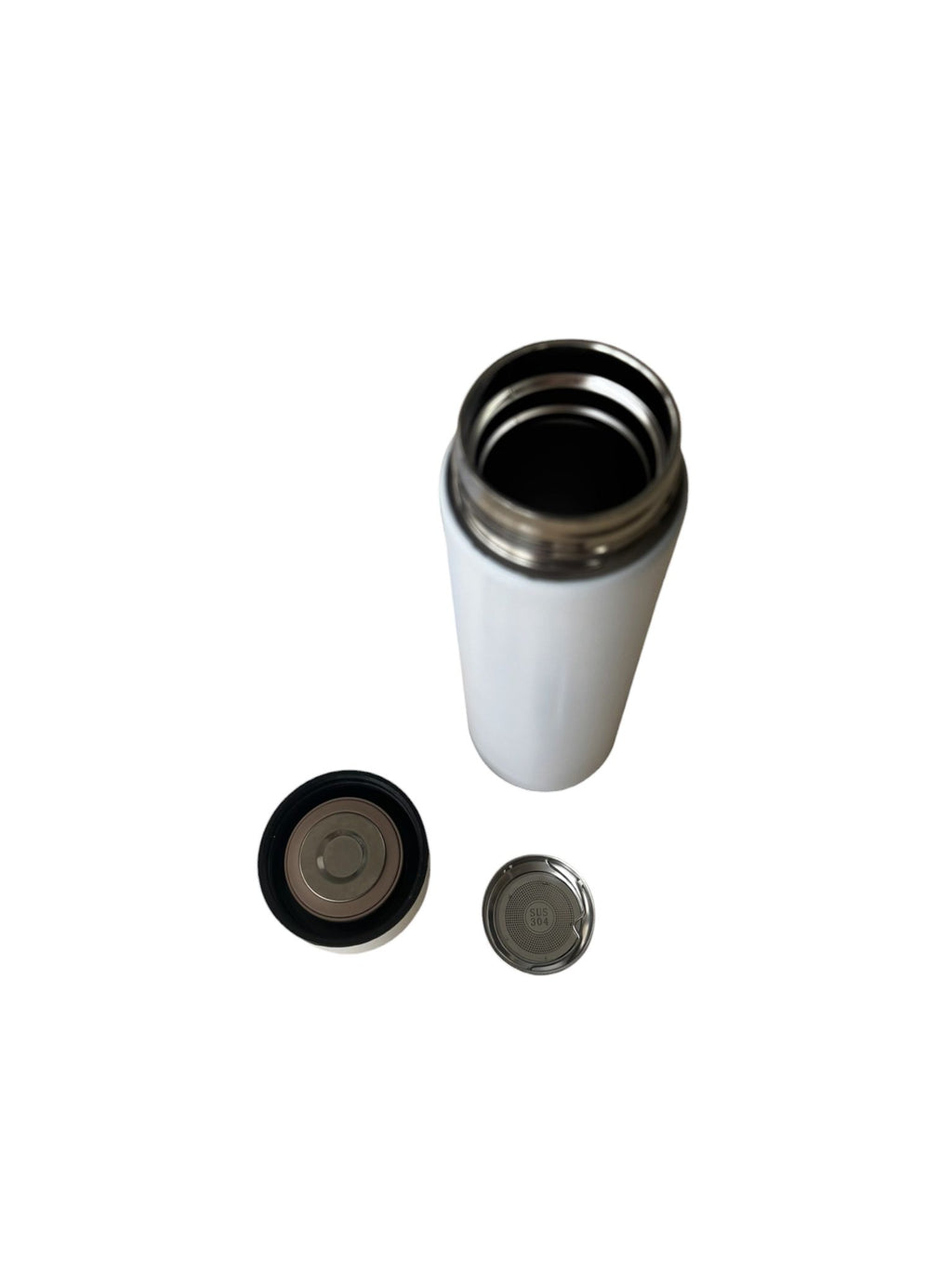 Termos Inteligent 500 ml cu Display LED Temperatură, Inox 304, Smart Cup, Alb