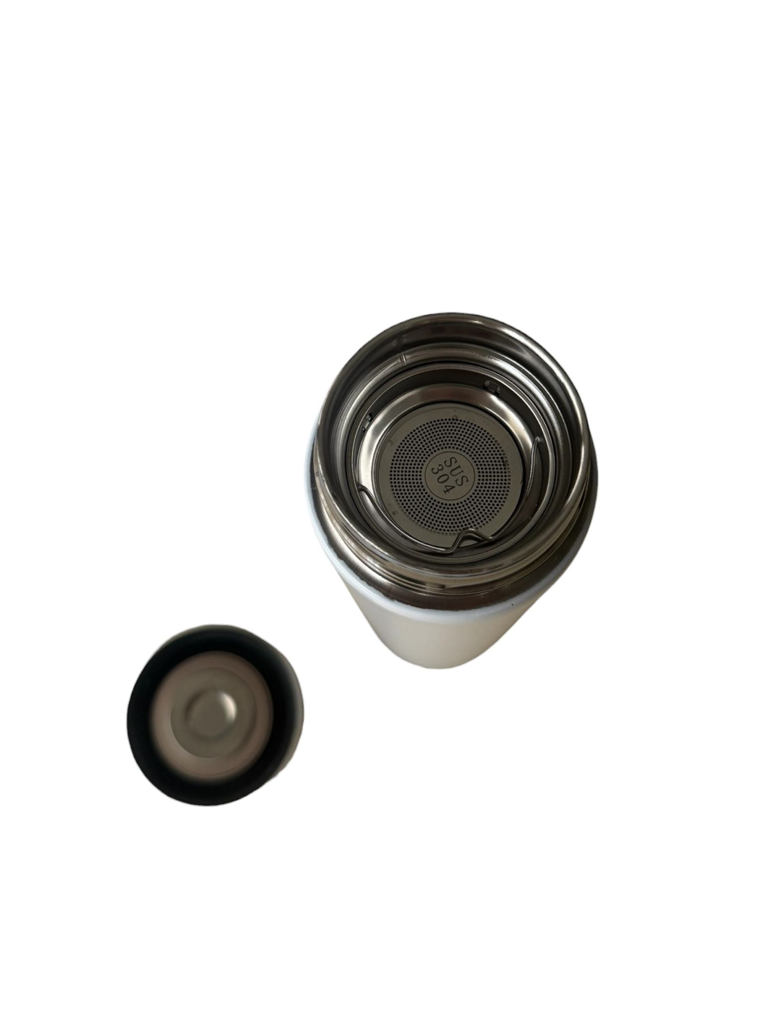 Termos Inteligent 500 ml cu Display LED Temperatură, Inox 304, Smart Cup, Alb
