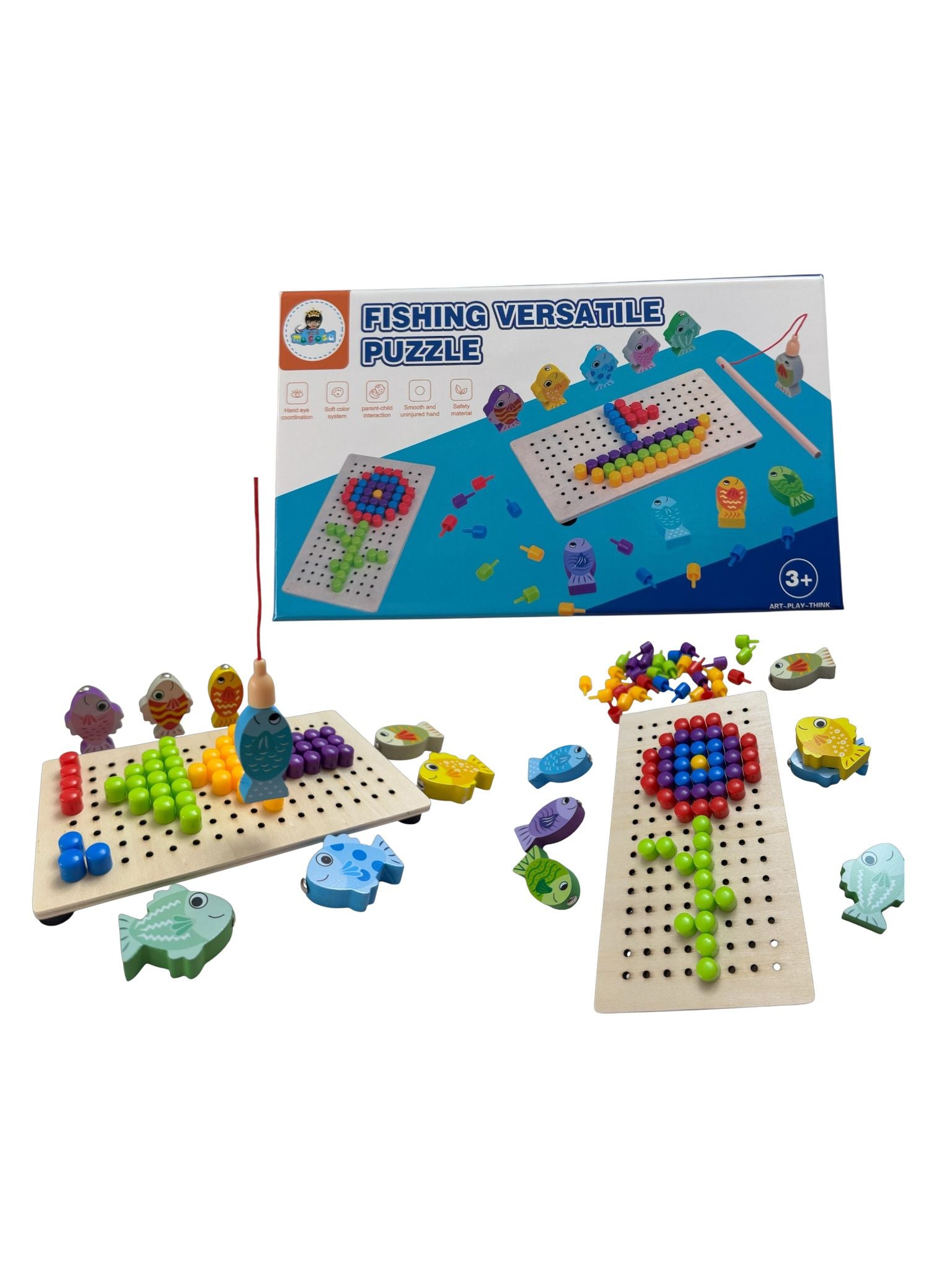 Joc educativ - Set pescuit magnetic și mozaic creativ