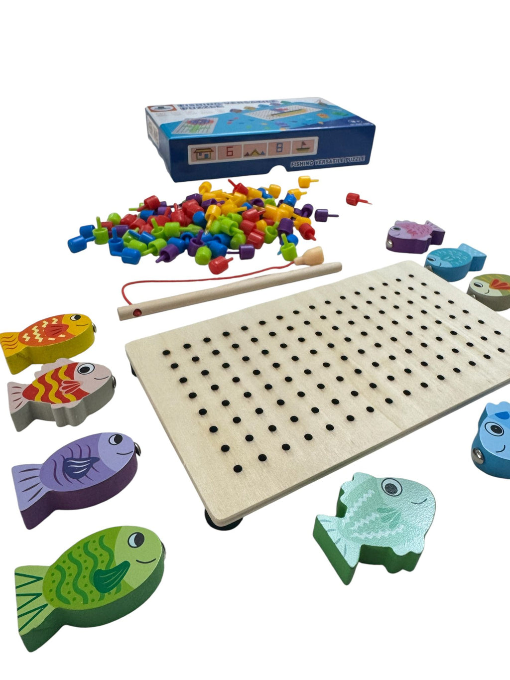 Joc educativ - Set pescuit magnetic și mozaic creativ
