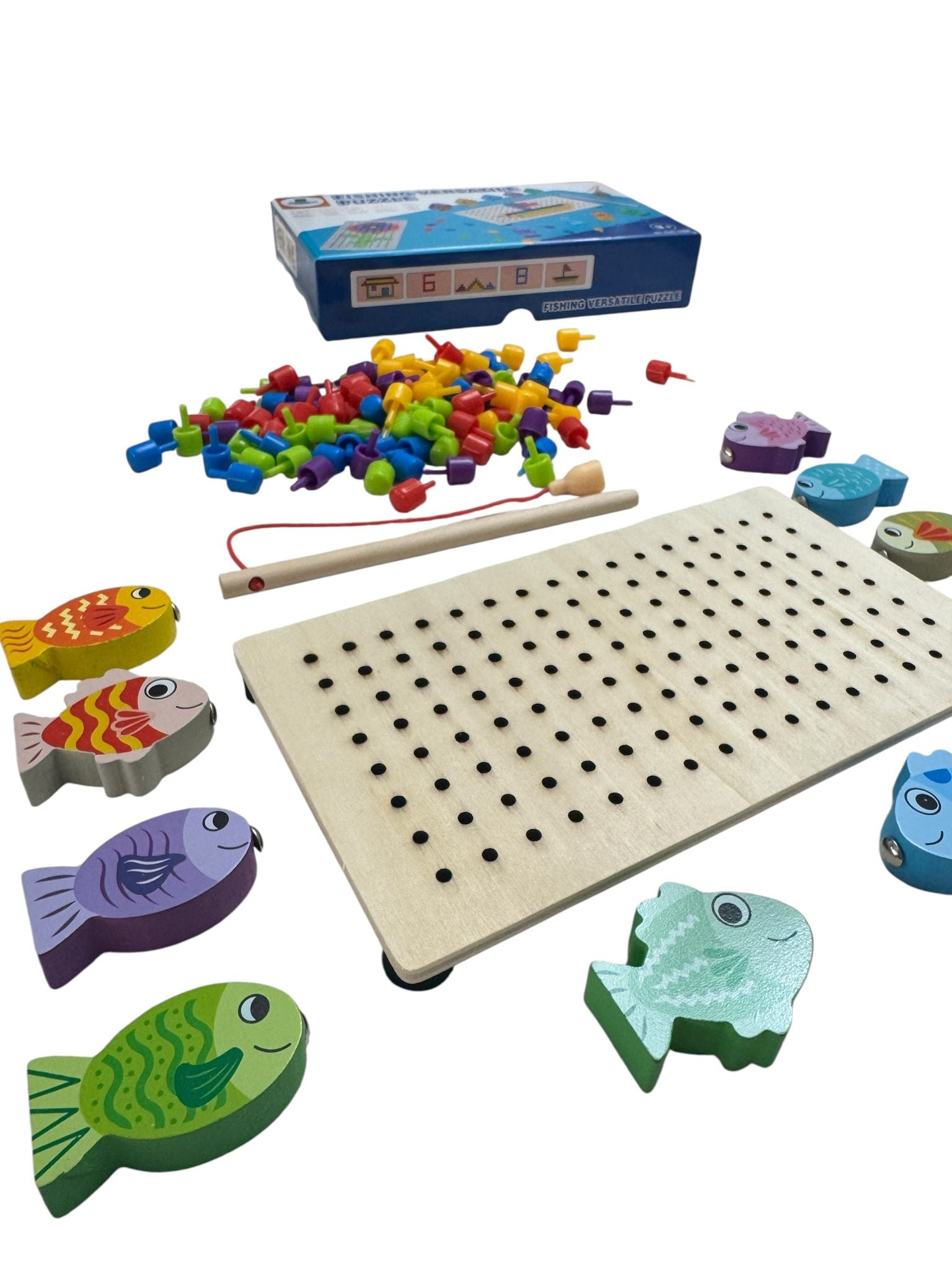 Joc educativ - Set pescuit magnetic și mozaic creativ