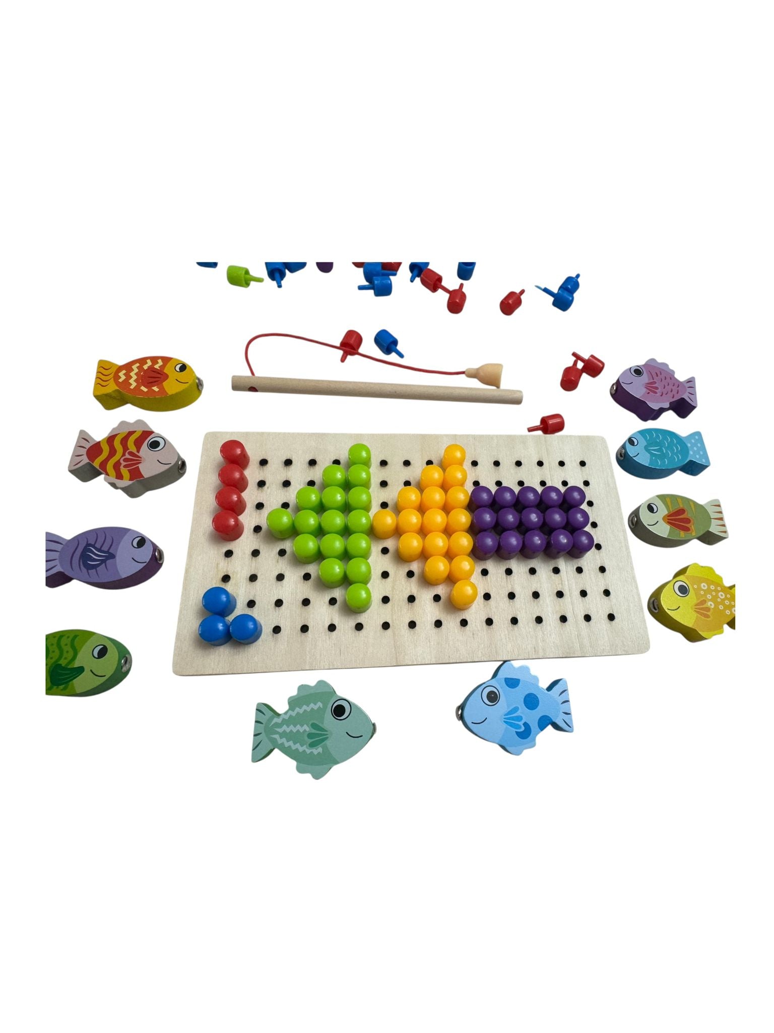 Joc educativ - Set pescuit magnetic și mozaic creativ